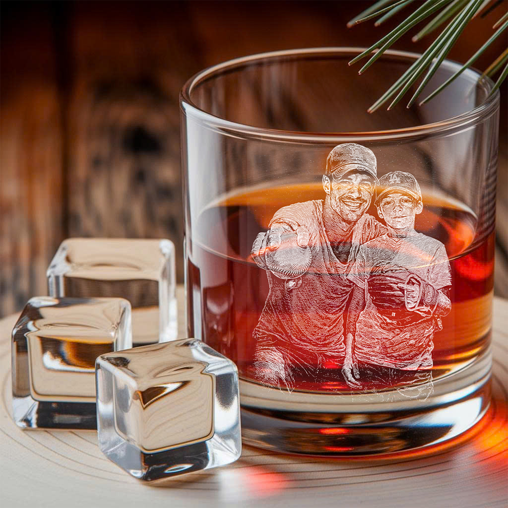 Custom Photo Baseball Dad Whiskey Decanter with Photo, Custom Decanter with Your Photo, Personalized Family Gift THUC99