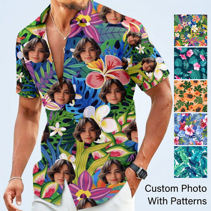 Custom Photo Face Hawaiian Shirt, Personalized Tropical Vacation Shirt, Family Matching Outfit THUC99