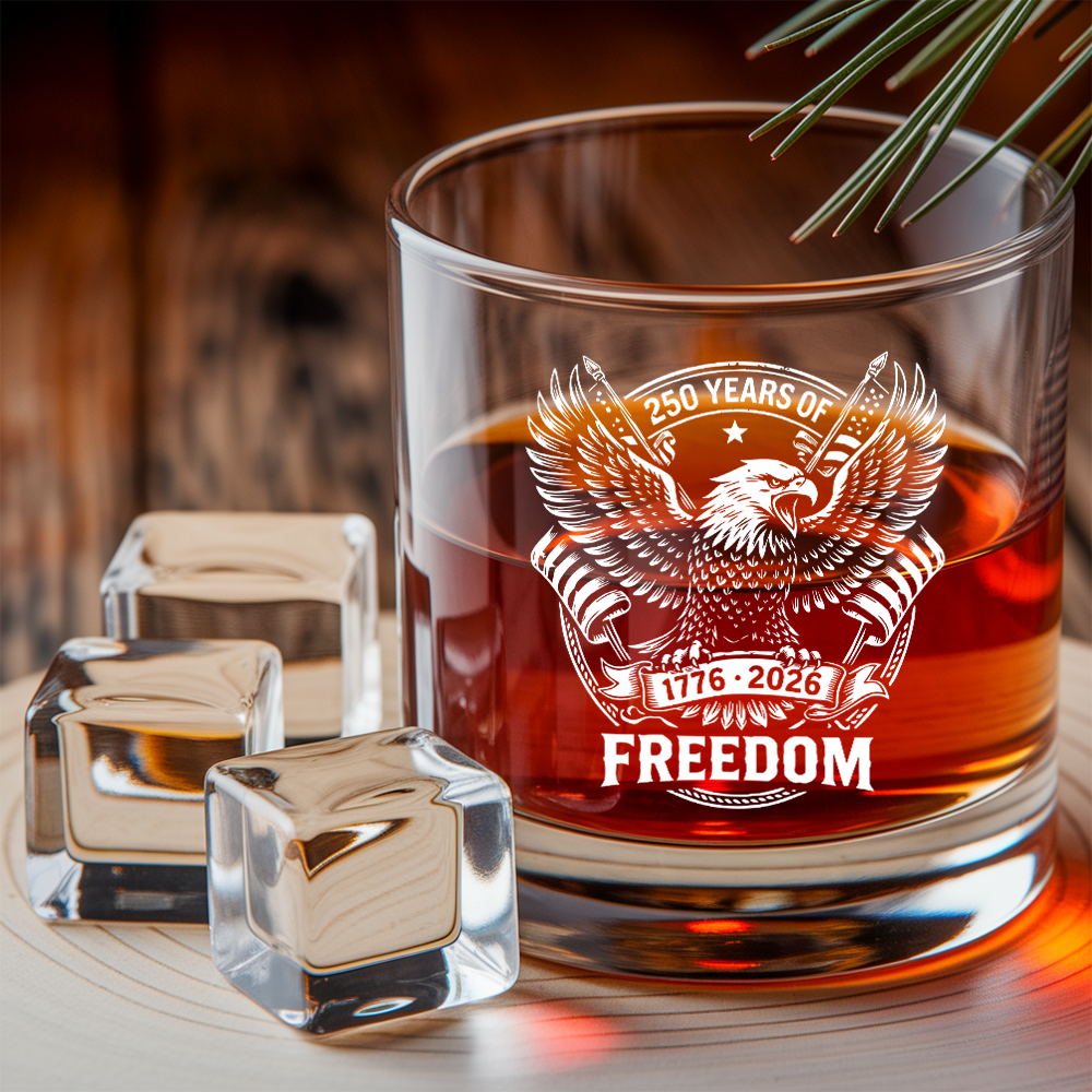 Eagle Freedom Engraved Whiskey Decanter Set, Patriotic Bald Eagle Bourbon Gift THUC99