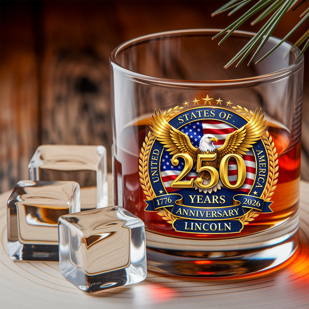 Custom Name 250 Years USA Whiskey Decanter Set, Patriotic Gift THUC99