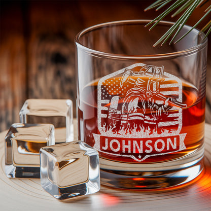 Personalized Firefighter Wife Decanter Set – Custom Name Whiskey Gift for Firefighter Family