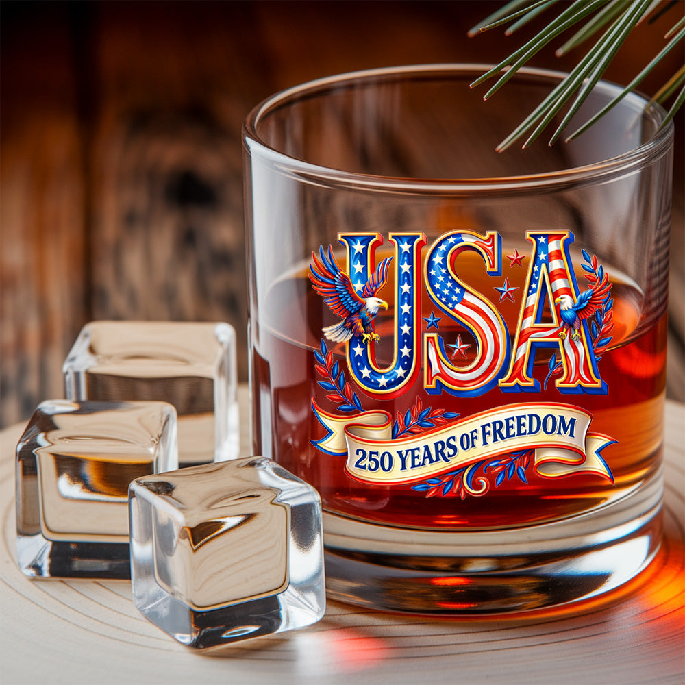 250 Years America Whiskey Decanter Set 1776-2026 Patriotic American Gift for Dad, Veteran, Independence Day THUC99