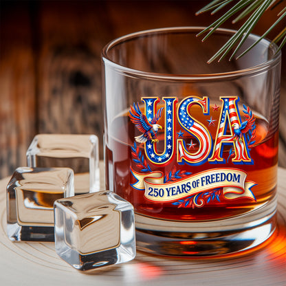 250 Years America Whiskey Decanter Set 1776-2026 Patriotic American Gift for Dad, Veteran, Independence Day THUC99