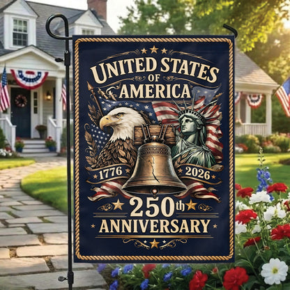 USA 250th Anniversary Flag 1776-2026, Patriotic American Flag Decor, Independence Day 4th of July Outdoor Garden Flag