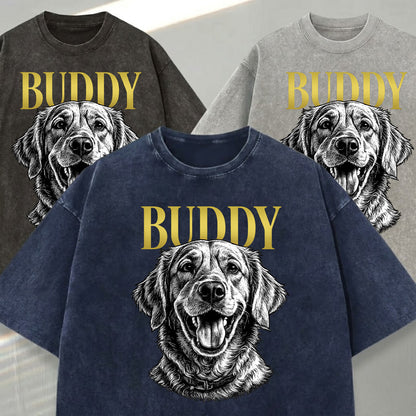 Custom Photo Dog Unisex Wash T-Shirt, Personalized Pet Lover Gift THUC99