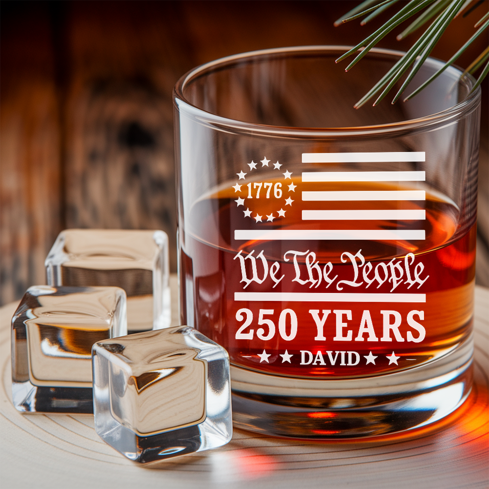 We The People USA 250th Engraved Whiskey Decanter Set, 4th July Gift THUC99