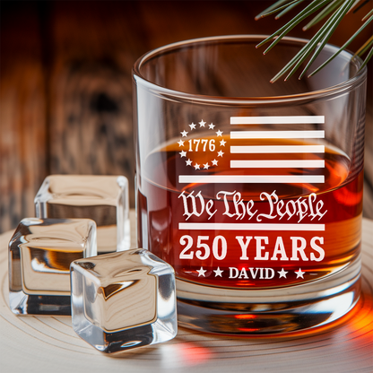 We The People USA 250th Engraved Whiskey Decanter Set, 4th July Gift THUC99