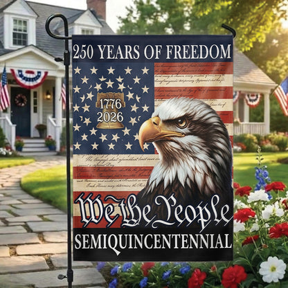 250 Years of Freedom Garden Flag 1776-2026, Eagle Patriotic USA Flag, Independence Day 4th of July Outdoor Decor