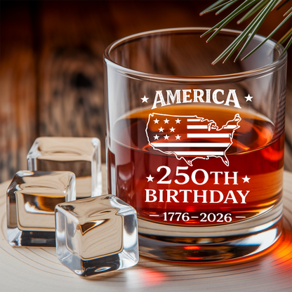 America 250th Birthday Engraved Whiskey Decanter Set, Patriotic USA Map Gift 1776–2026 THUC99