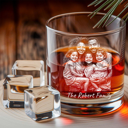 Custom Photo Family Whiskey Decanter Set,  Personalized Father's Day Gift THUC99