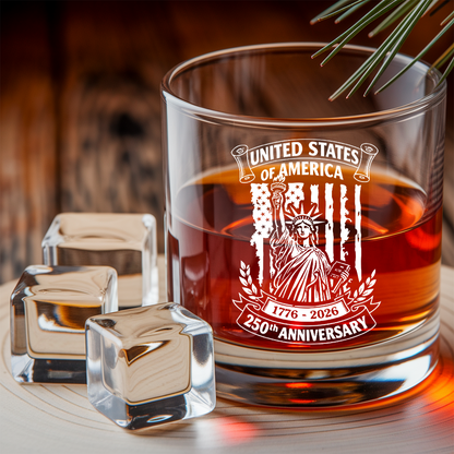 Personalized USA 250th Anniversary Whiskey Decanter Set 1776–2026 THUC99