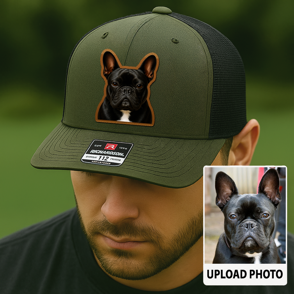 Custom Pet Printed Leather Hat – Unique Trucker Cap with Your Pet's Picture – Personalized Dog Gift TH997