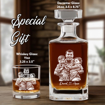 Custom Photo Dad Whiskey Decanter with Photo, Personalized Father's Day Gift THUC99