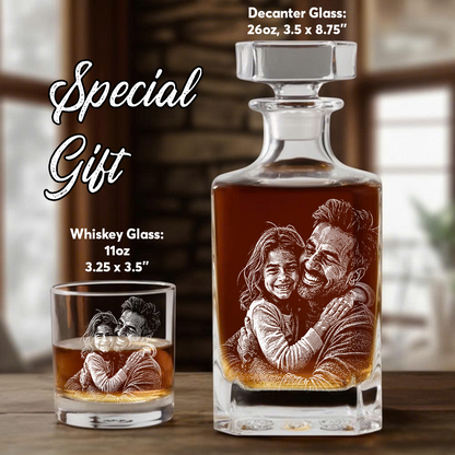 Custom Photo Dad Whiskey Decanter Set, Personalized Father's Day Gift THUC99
