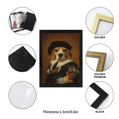 Custom Photo Royal Dog Canvas Framed Wall Art Dog Lover Gifts