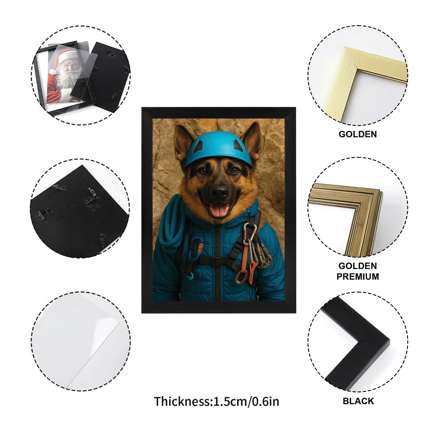 Custom Photo Climber Dog Canvas Framed Wall Art Gift For Dog Lovers