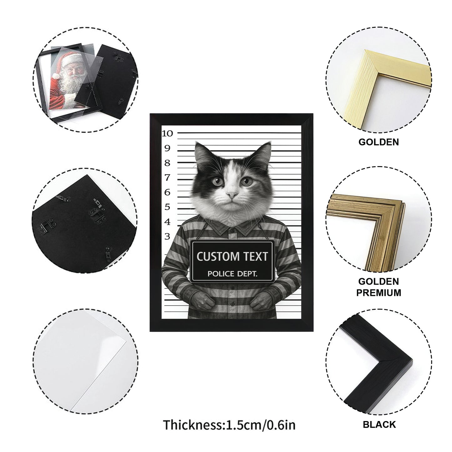 Custom Photo Cat Wanted By Pawlice Canvas Framed Wall Art _ Gifts For Cat Lovers