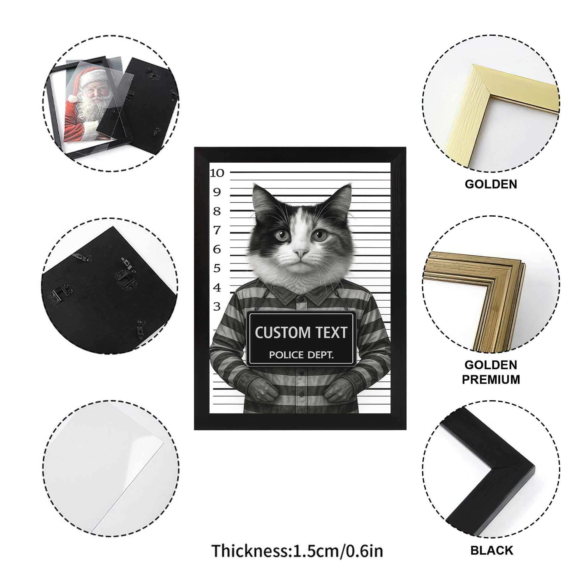 Custom Photo Cat Wanted By Pawlice Canvas Framed Wall Art _ Gifts For Cat Lovers