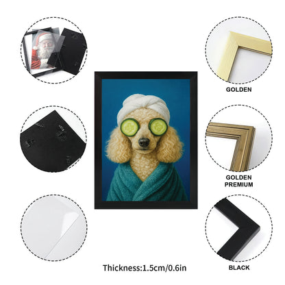 Custom Photo Dog Bathroom Style 21 Canvas Framed Wall Art Gift For Dog Lovers
