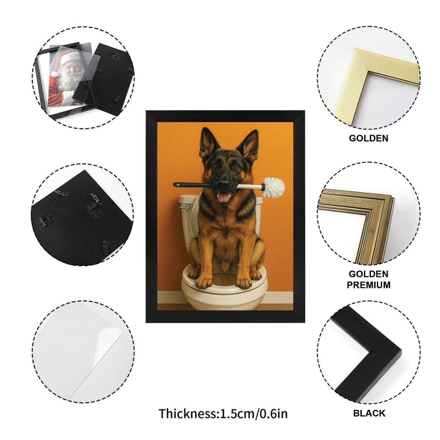 Custom Photo Dog Bathroom Style 31 Canvas Framed Wall Art Gift For Dog Lovers