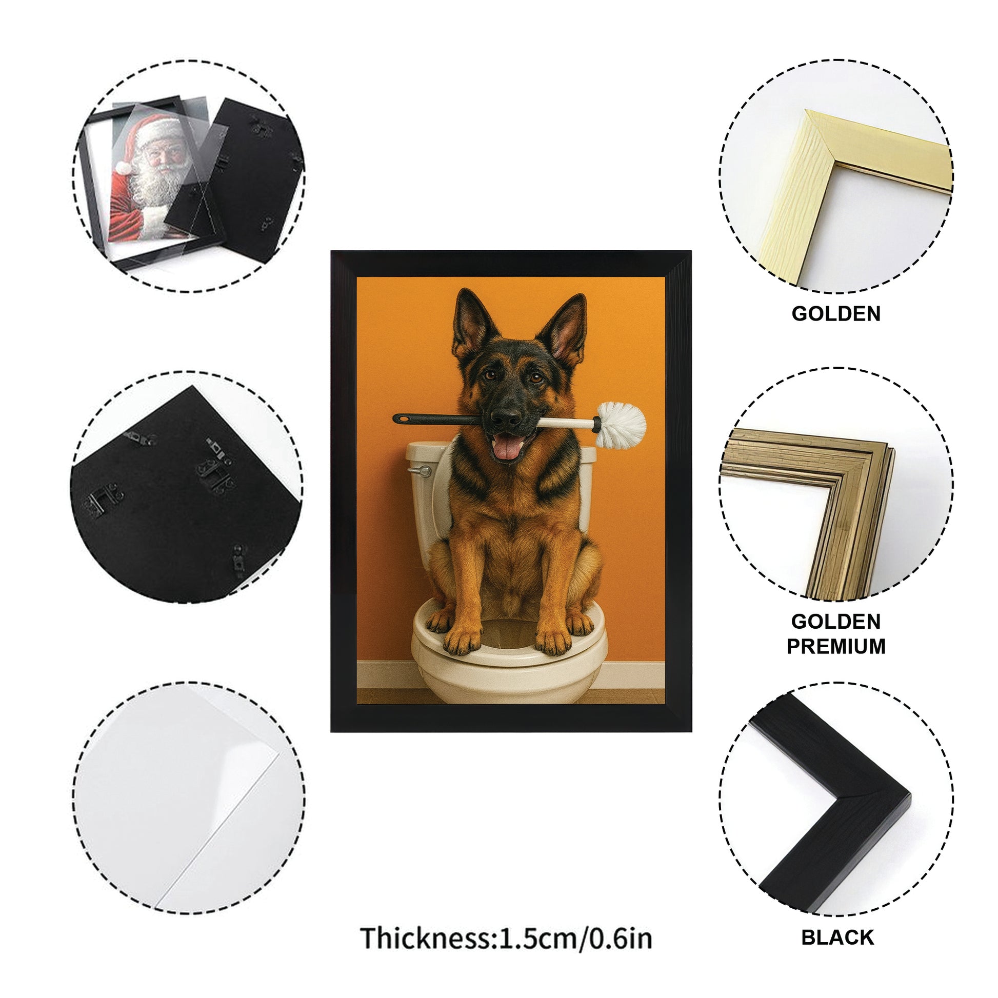 Custom Photo Dog Bathroom Style 31 Canvas Framed Wall Art Gift For Dog Lovers