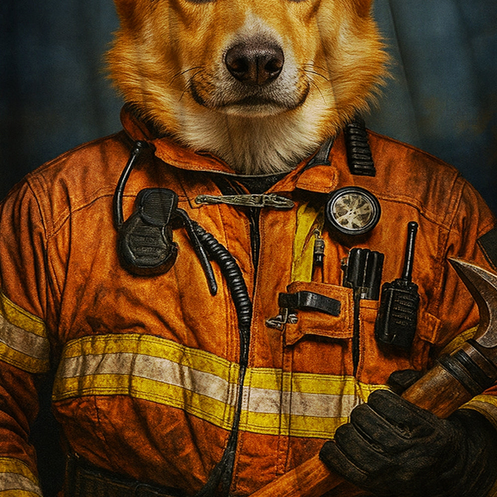 Custom Dog Photo Firefighter Blanket For Dog Lover