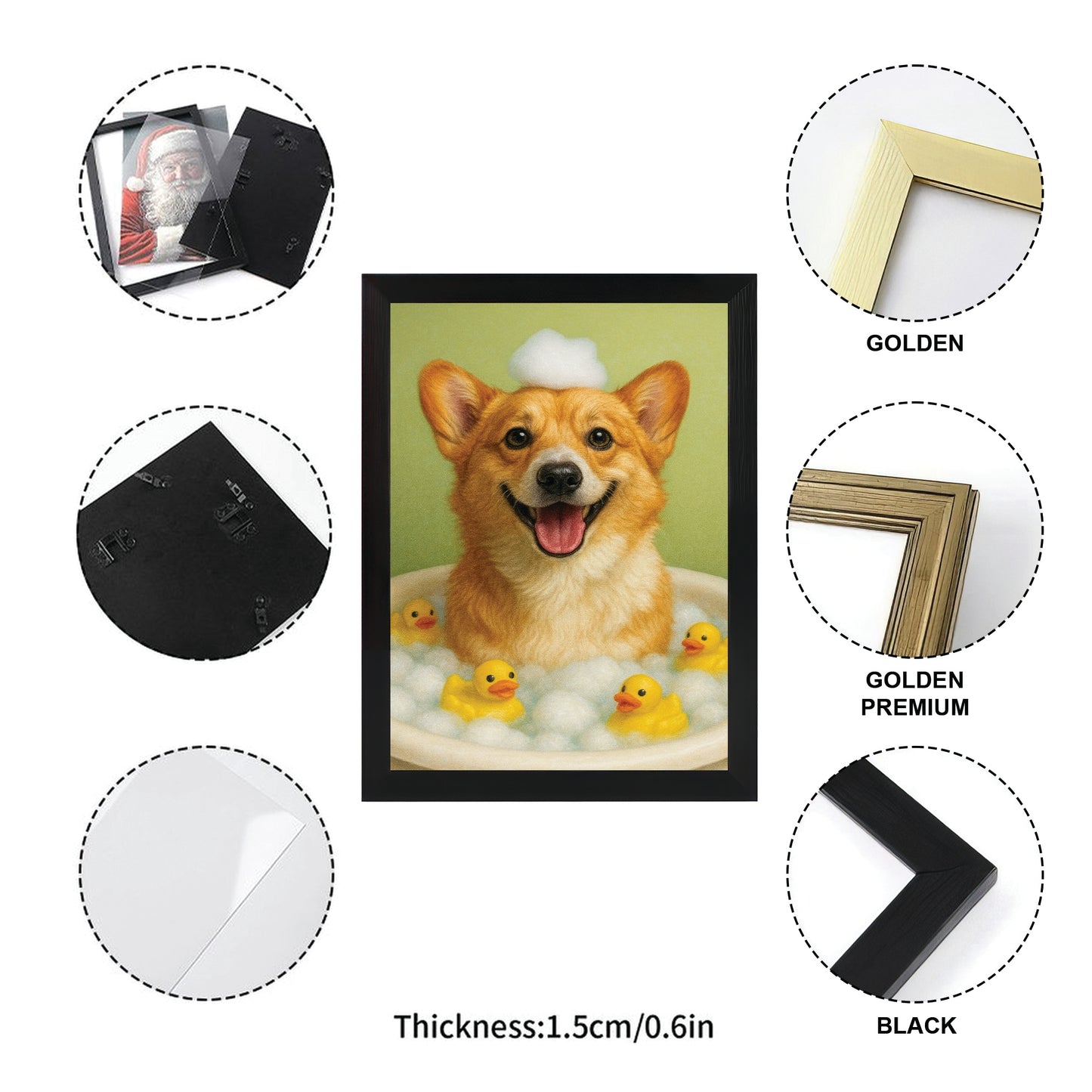 Custom Photo Dog Bathroom Style 25 Canvas Framed Wall Art Gift For Dog Lovers