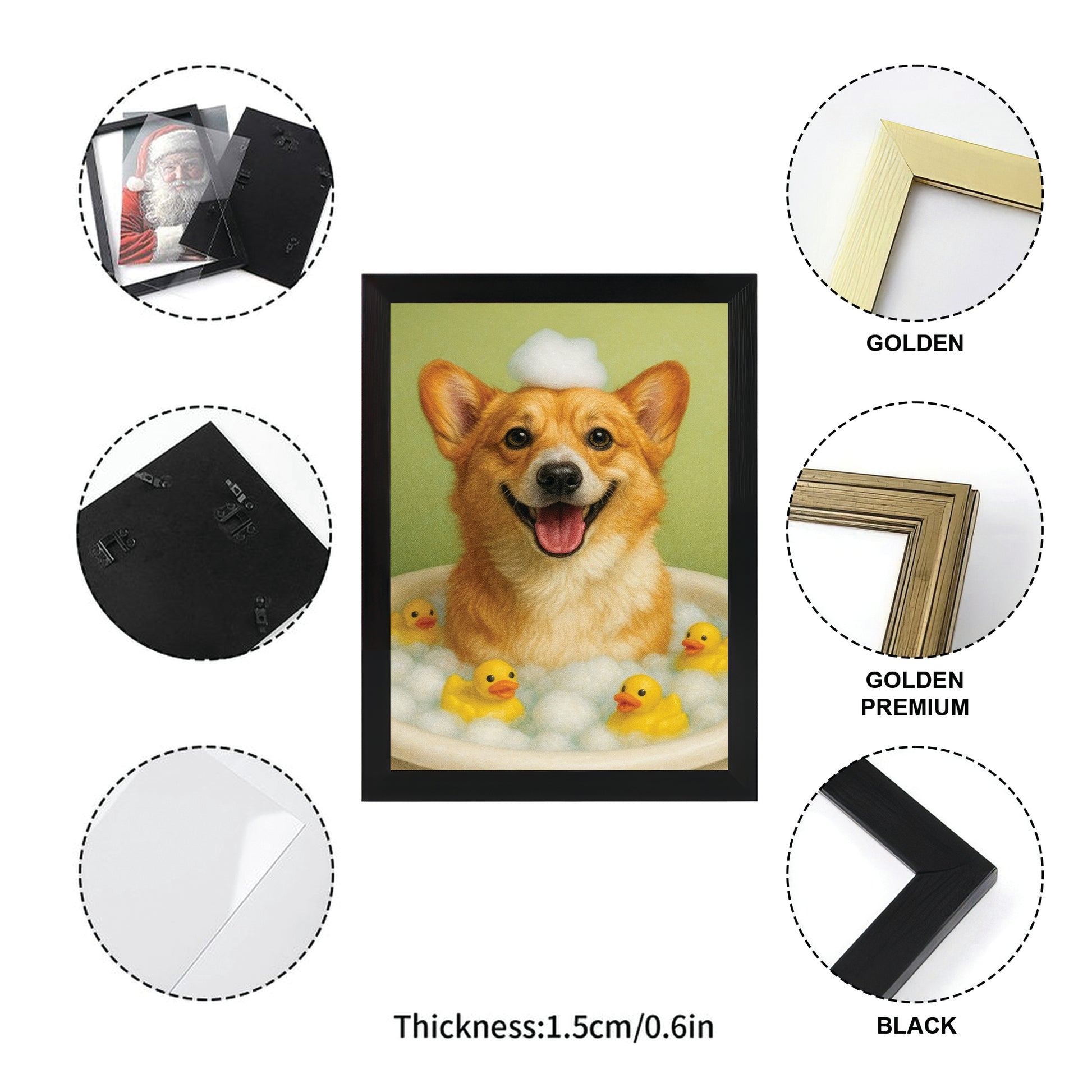 Custom Photo Dog Bathroom Style 25 Canvas Framed Wall Art Gift For Dog Lovers