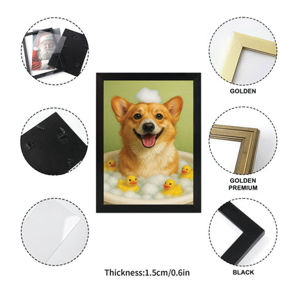 Custom Photo Dog Bathroom Style 25 Canvas Framed Wall Art Gift For Dog Lovers