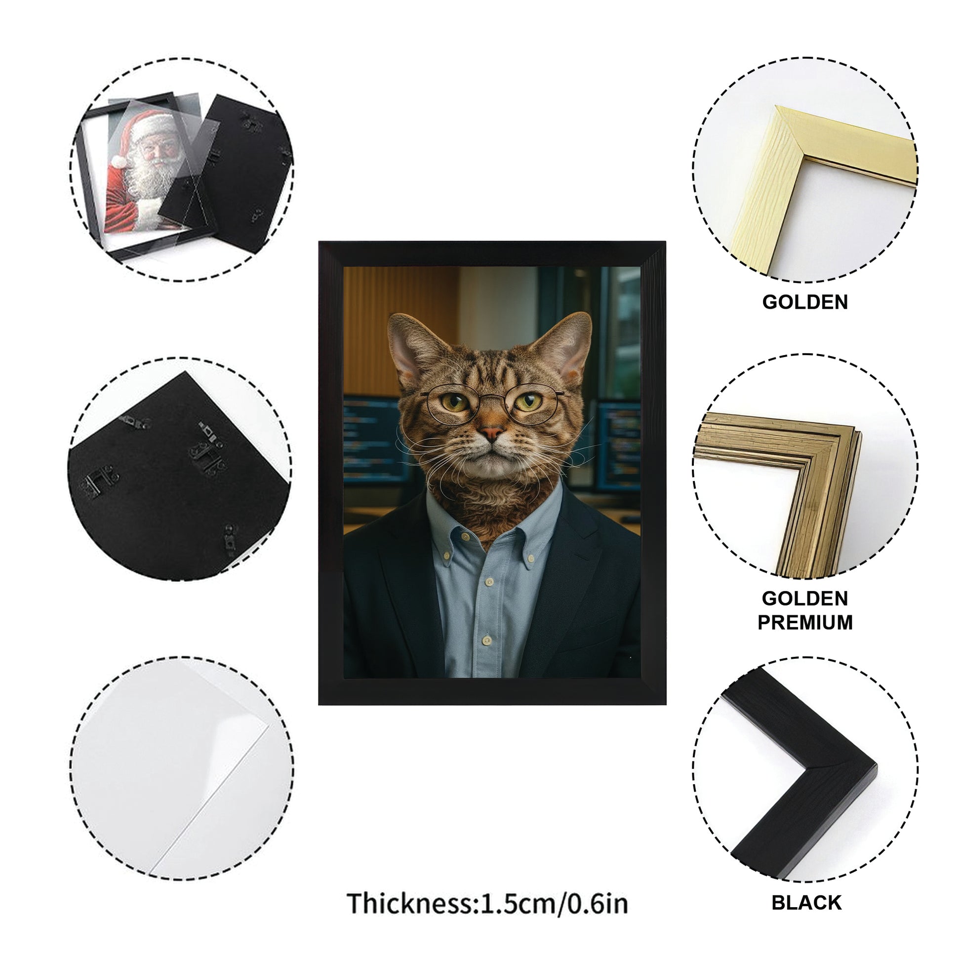 Custom Photo Software Developer Cat Canvas Framed Wall Art Gift For Cat Lovers