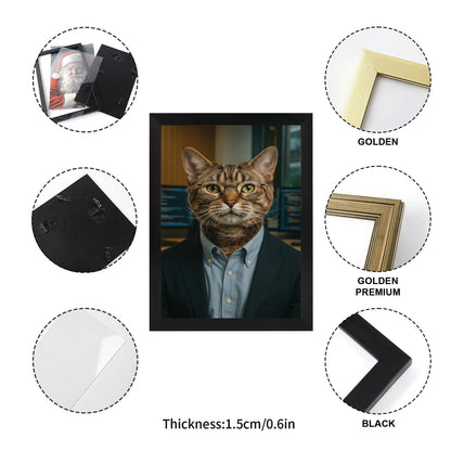 Custom Photo Software Developer Cat Canvas Framed Wall Art Gift For Cat Lovers