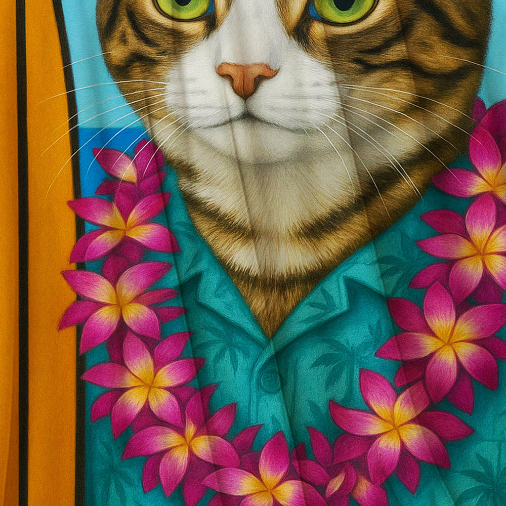 Custom Photo Surfer Cat Blanket Gift For Cat Lovers