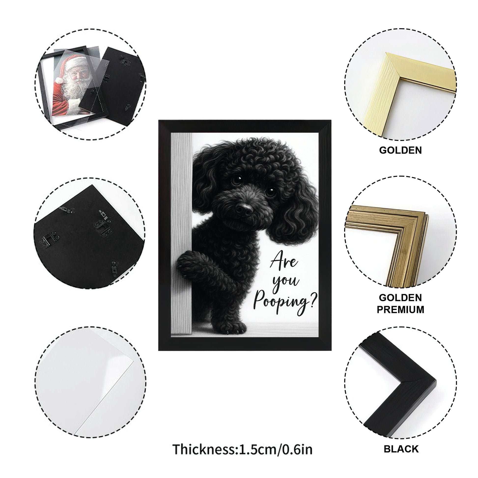 Custom Photo Dog Bathroom Canvas Framed Wall Art Gift For Dog Lover