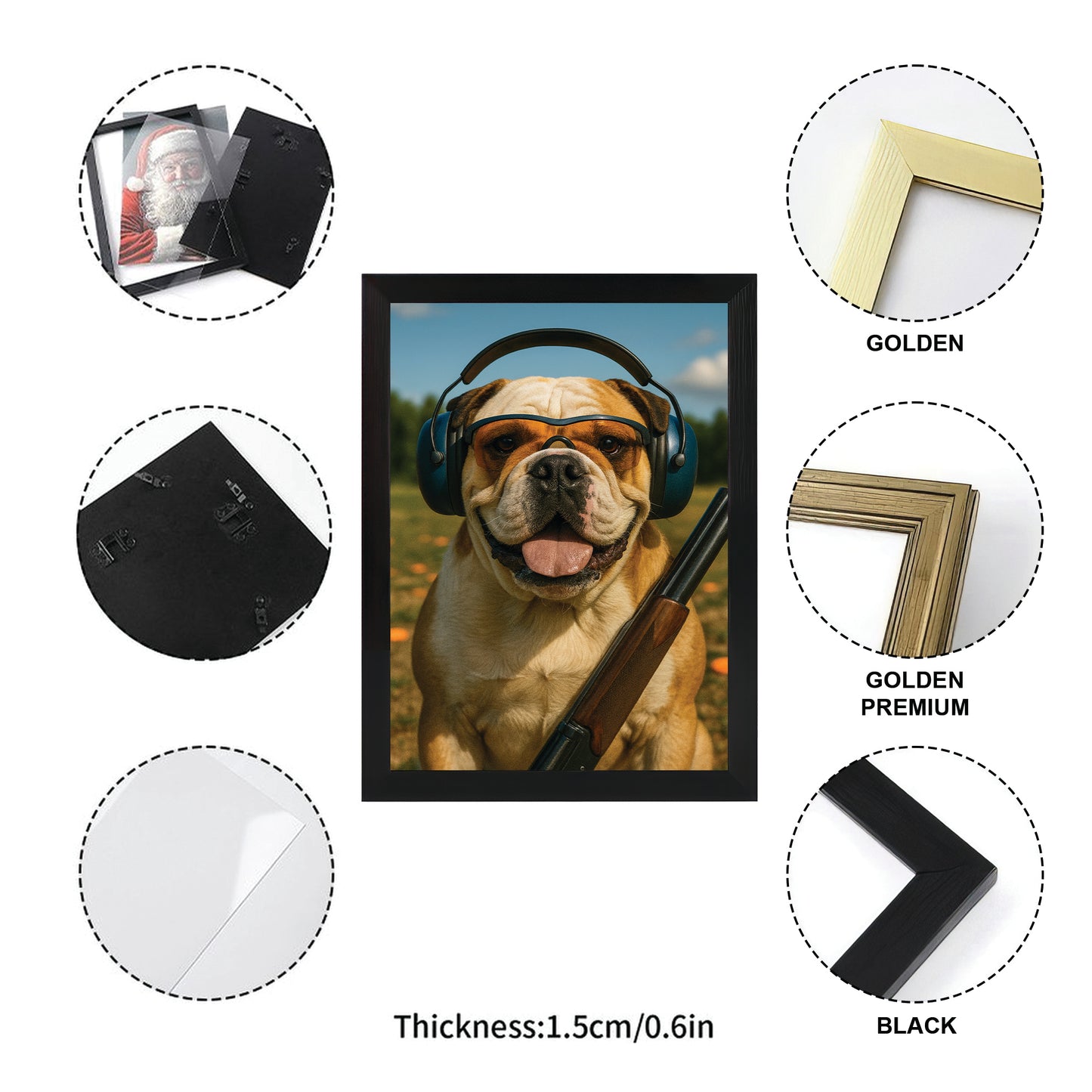 Custom Photo Clay Shooter Dog Canvas Framed Wall Art Gift For Dog Lovers