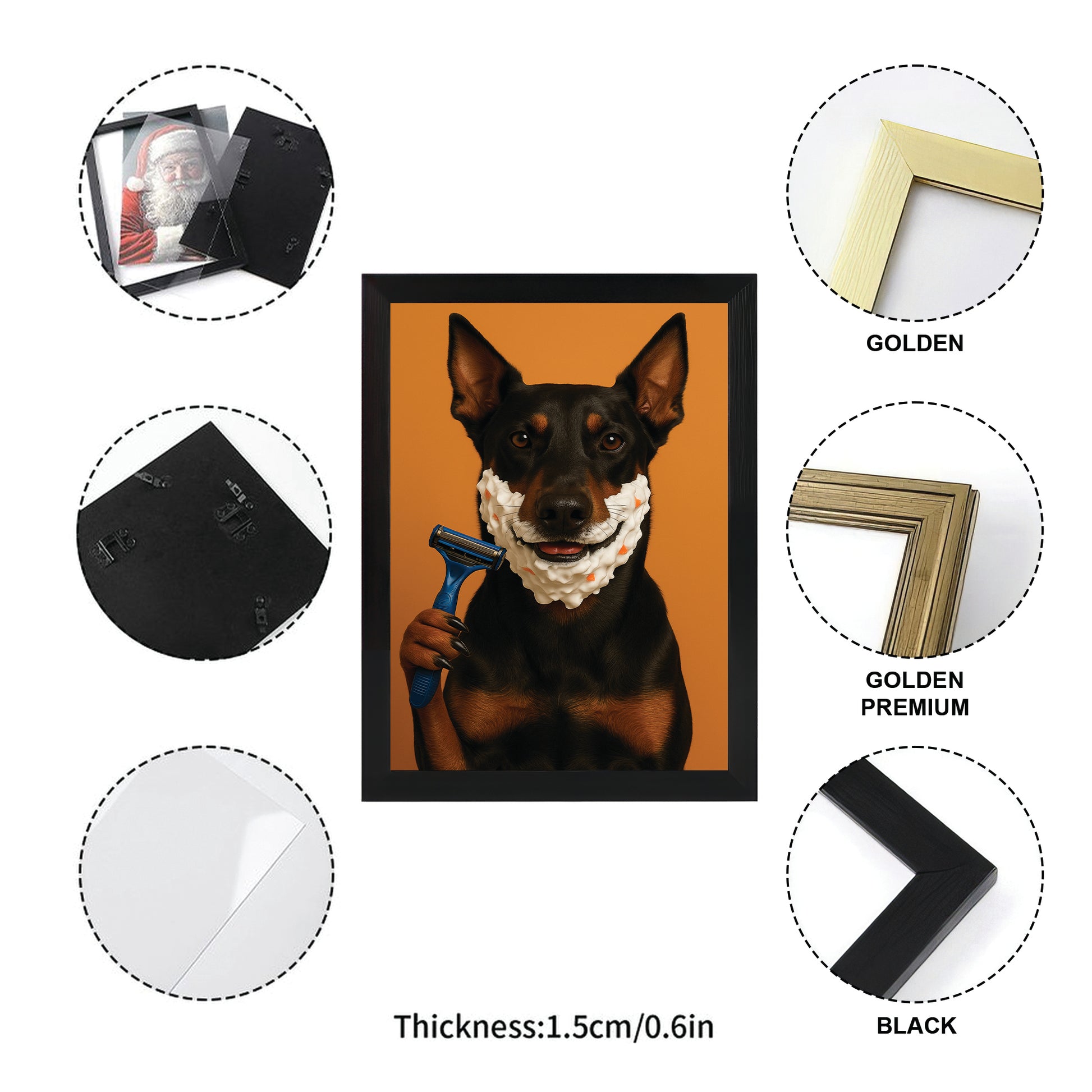 Custom Photo Dog Bathroom Style 36 Canvas Framed Wall Art Gift For Dog Lovers
