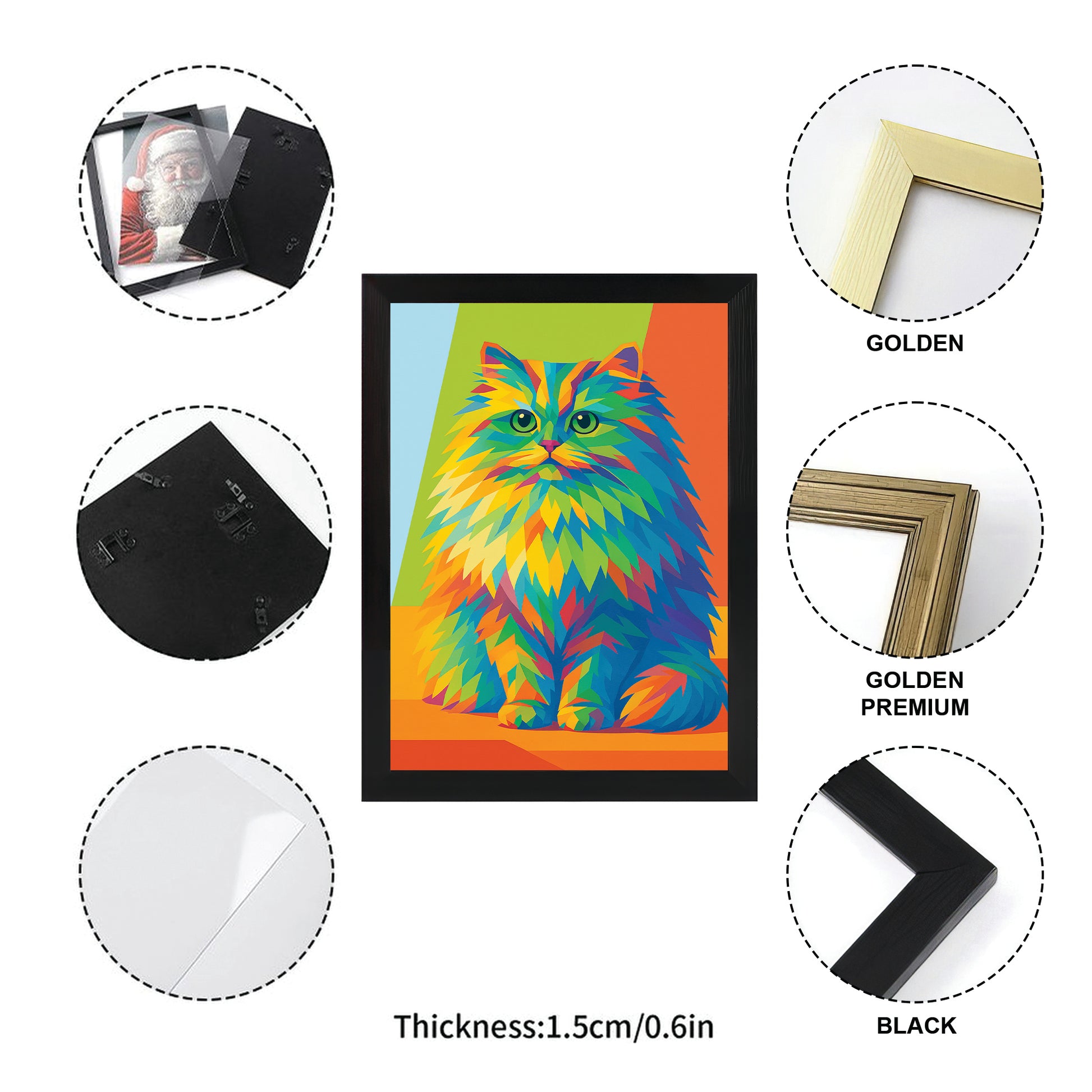 Custom Photo Pop Art Canvas Framed Wall Art Gift For Cat Lovers