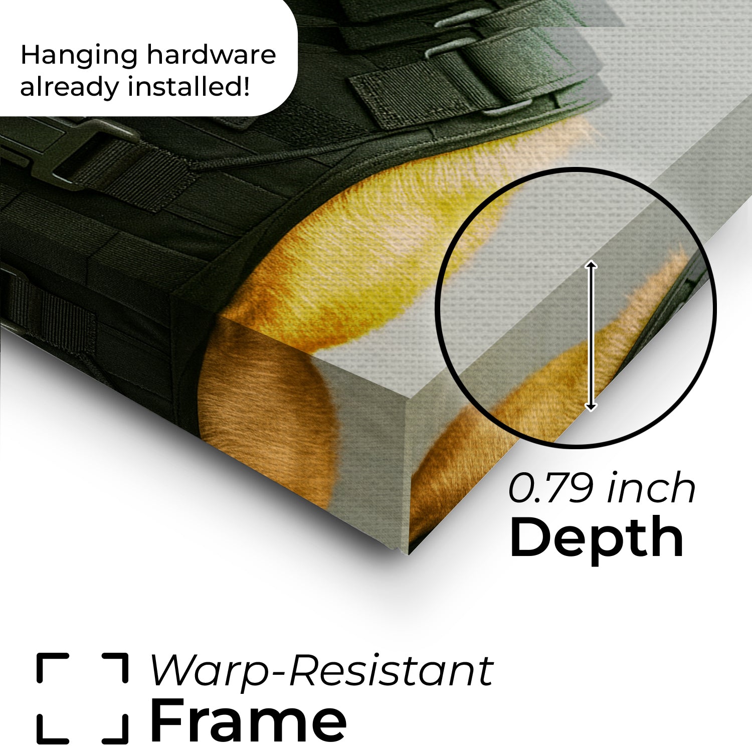 Custom Photo Tactical Dog Canvas Gift For Dog Lovers