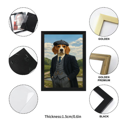 Custom Photo Pawky Blinder Dog Canvas Framed Wall Art