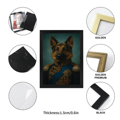 Custom Photo Royal Dog Canvas Framed Wall Art Gift For Dog Lovers