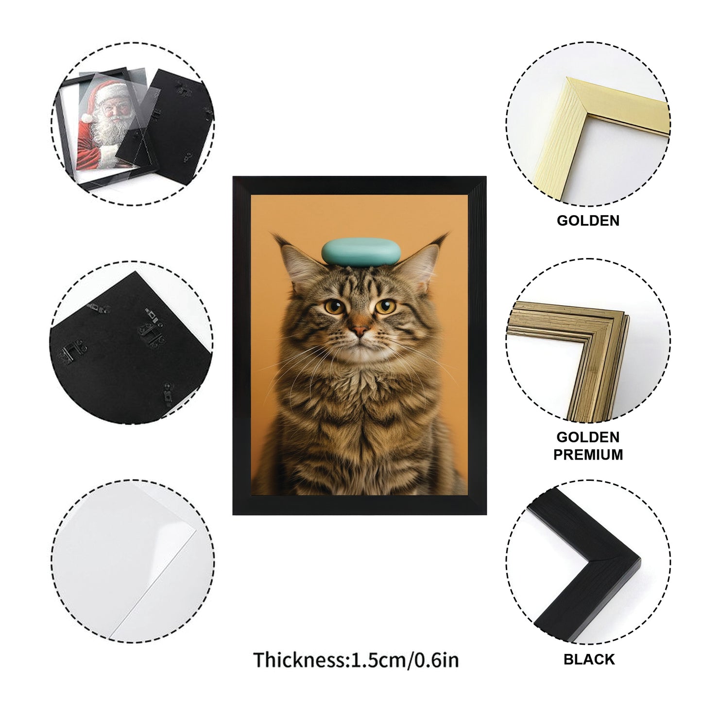 Custom Photo Cat Bathroom Style 24 Canvas Framed Wall Art Gift For Cat Lovers