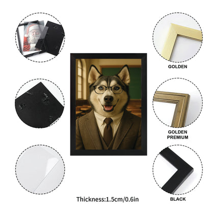 Custom Photo Teacher Dog Canvas Framed Wall Art Gift For Dog Lovers