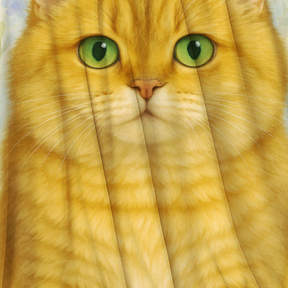 Custom Photo Cat Floral Watercolor Art Blanket