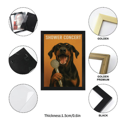 Custom Photo Dog Bathroom Style 32 Canvas Framed Wall Art Gift For Dog Lovers