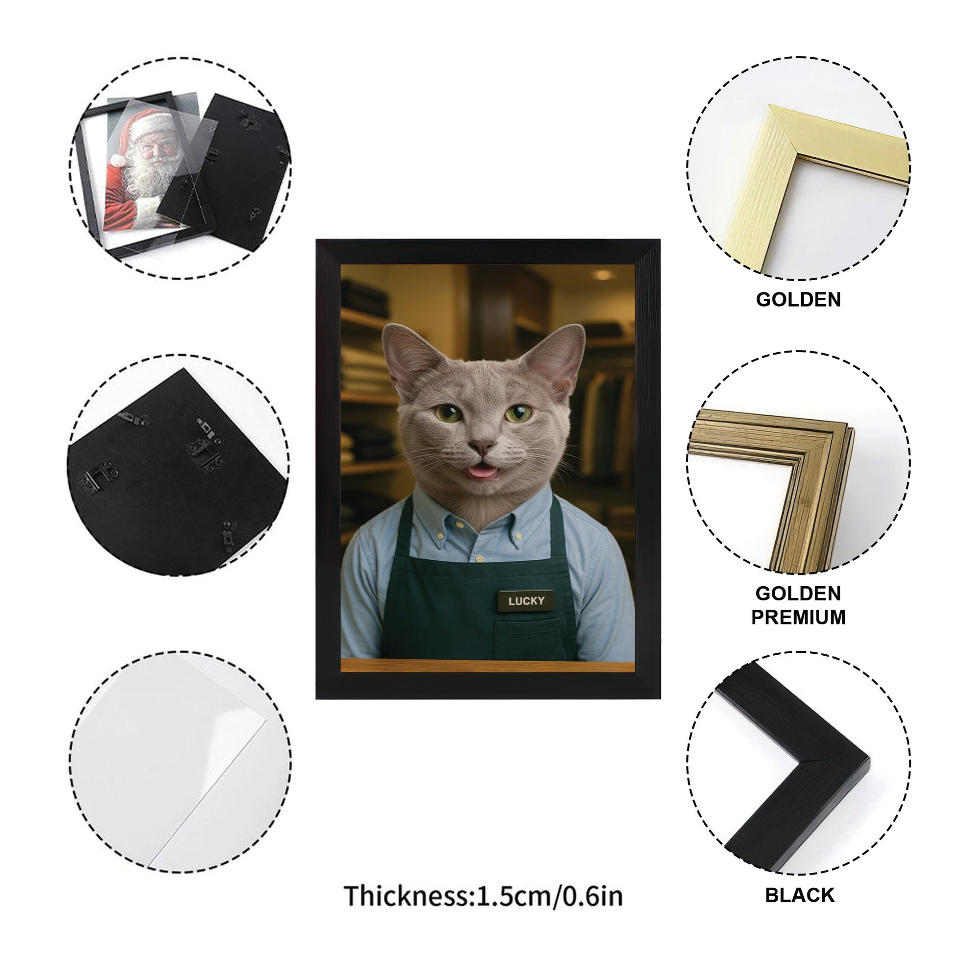 Custom Photo Clothing Store Cat Canvas Framed Wall Art Gift For Cat Lovers