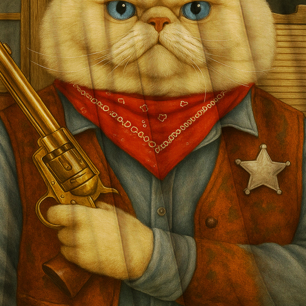 Custom Photo Cat Cowboy Blanket