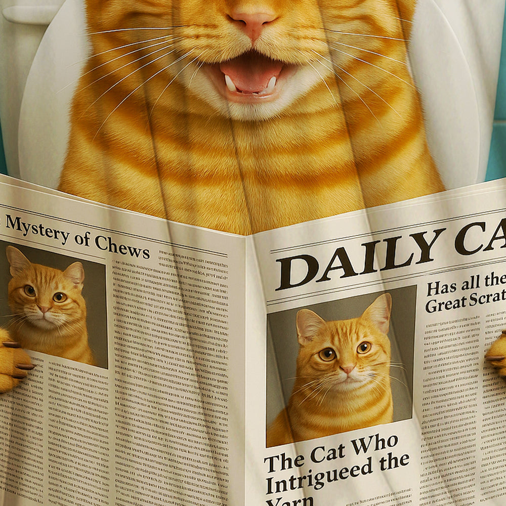 Custom Photo Cat Toilet Bathroom Blanket Wall Art