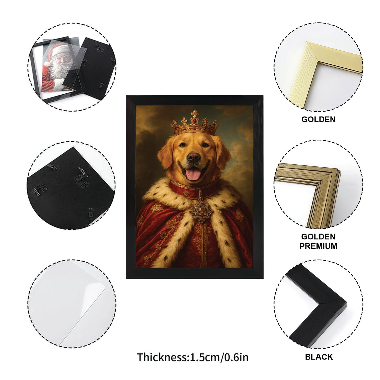 Custom Photo Dog Royal Pet King Portrait