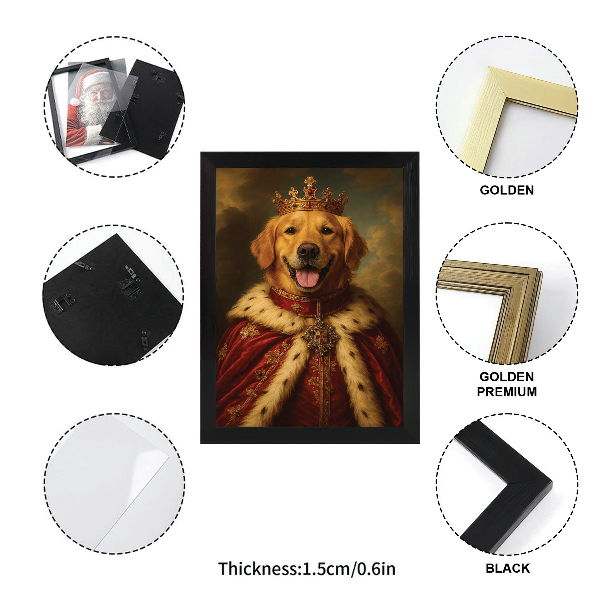 Custom Photo Dog Royal Pet King Portrait