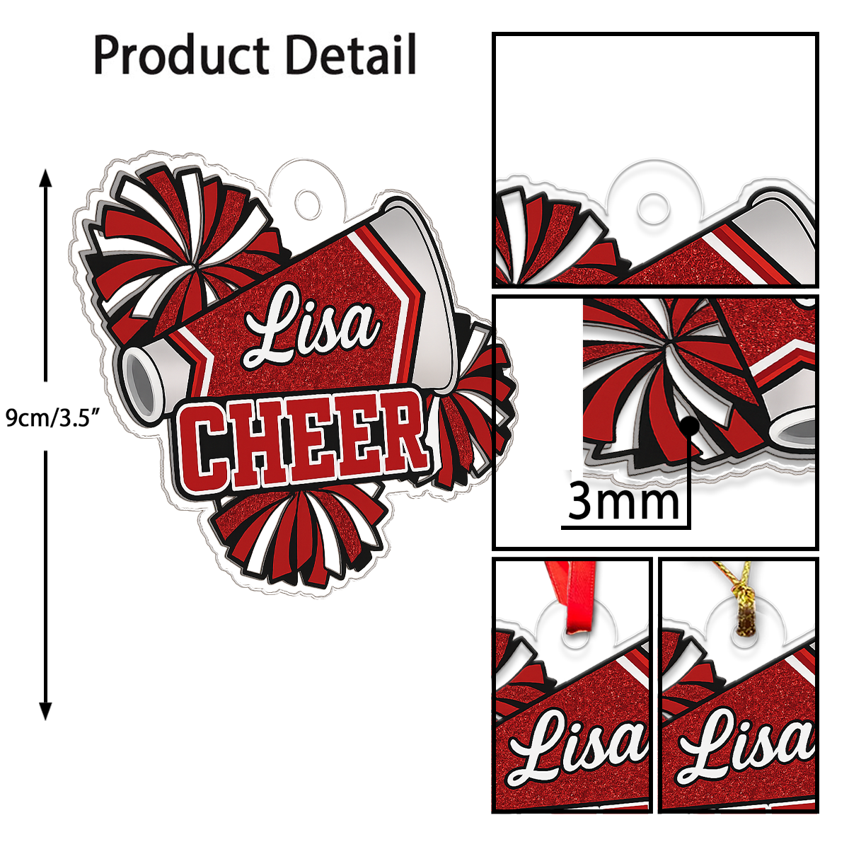 Custom Name Cheerleading Acrylic Ornament Christmas Gift