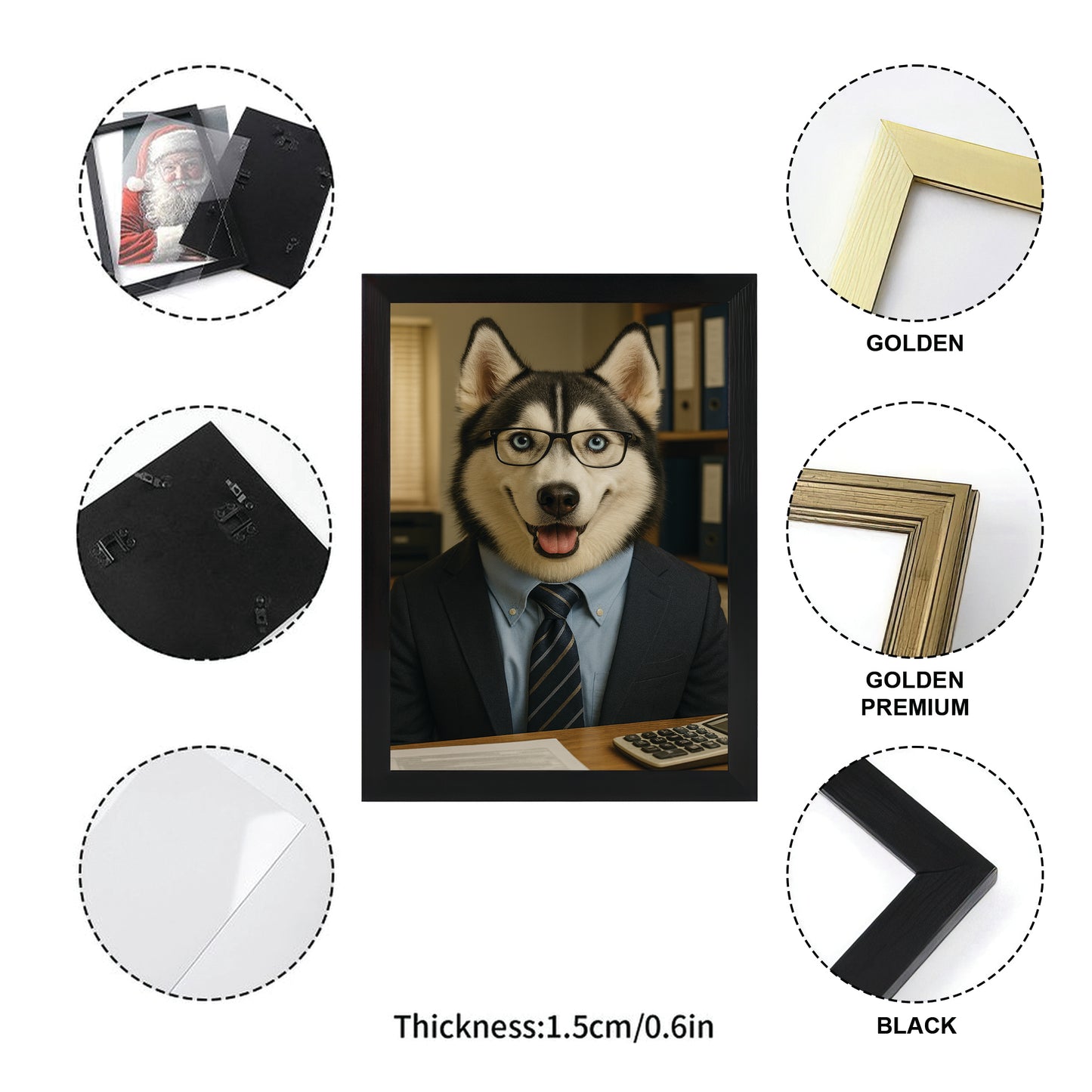 Custom Photo Accountant Dog Canvas Framed Wall Art Gift For Dog Lovers